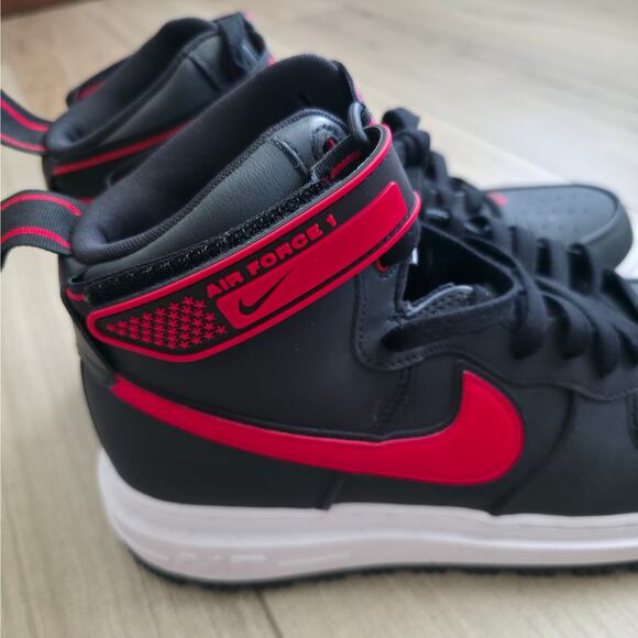 Nike Air Force 1 Boot Black University Red High Top Sneakers Men Sz 12.5 DA0418 - Picture 14 of 16